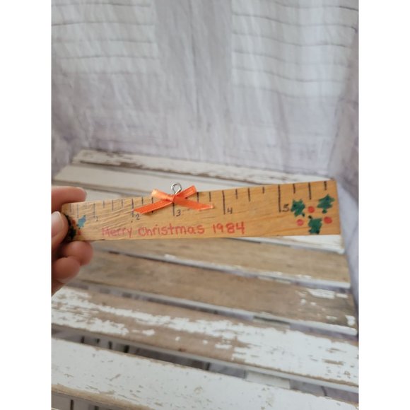 Vintage ruler measurement teacher ornament vintage Xmas holiday tree - Picture 3 of 5